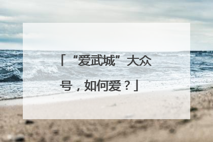 “爱武城”大众号，如何爱？
