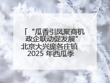 “瓜香引凤聚商机 政企联动促发展”北京大兴庞各庄镇 2025 年西瓜季政企联动产业推介活动圆满举行