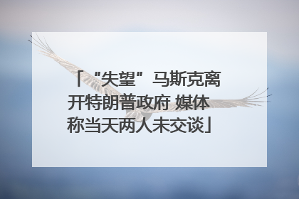 “失望”马斯克离开特朗普政府 媒体称当天两人未交谈