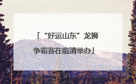 “好运山东”龙狮争霸赛在临清举办