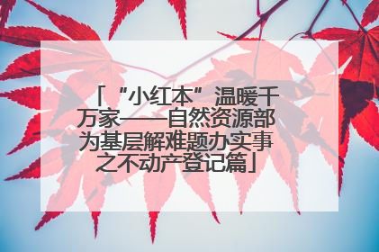 “小红本”温暖千万家——自然资源部为基层解难题办实事之不动产登记篇