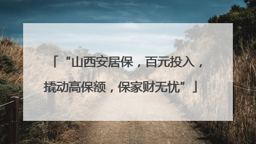 “山西安居保，百元投入，撬动高保额，保家财无忧”
