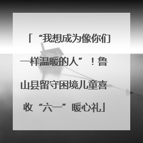 “我想成为像你们一样温暖的人”！鲁山县留守困境儿童喜收“六一”暖心礼