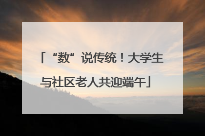 “数”说传统！大学生与社区老人共迎端午