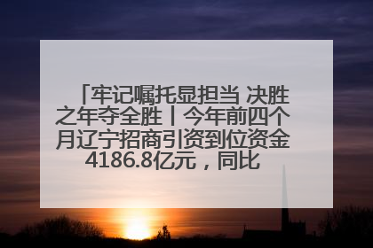 牢记嘱托显担当 决胜之年夺全胜丨今年前四个月辽宁招商引资到位资金4186.8亿元，同比增长17.4%