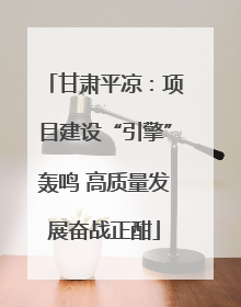 甘肃平凉：项目建设“引擎”轰鸣 高质量发展奋战正酣