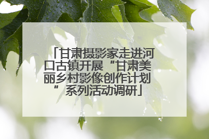 甘肃摄影家走进河口古镇开展“甘肃美丽乡村影像创作计划”系列活动调研
