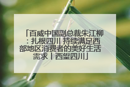 百威中国副总裁朱江柳：扎根四川 持续满足西部地区消费者的美好生活需求丨西望四川