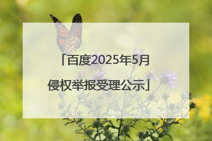 百度2025年5月侵权举报受理公示