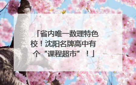 省内唯一数理特色校！沈阳名牌高中有个“课程超市”！