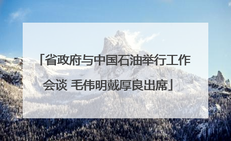 省政府与中国石油举行工作会谈 毛伟明戴厚良出席