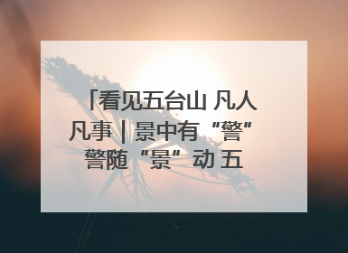 看见五台山 凡人凡事｜景中有“警” 警随“景”动 五台山景区“看得见”的平安守护