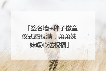 签名墙+种子徽章仪式感拉满，弟弟妹妹暖心送祝福