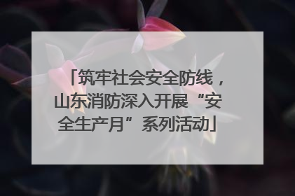 筑牢社会安全防线，山东消防深入开展“安全生产月”系列活动