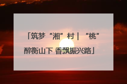 筑梦“湘”村｜“桃”醉衡山下 香飘振兴路