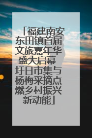 福建南安东田镇首届文旅嘉年华盛大启幕 圩日市集与杨梅采摘点燃乡村振兴新动能
