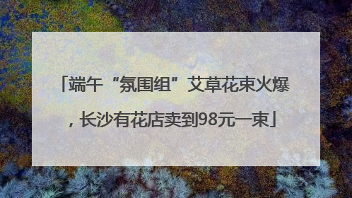 端午“氛围组”艾草花束火爆，长沙有花店卖到98元一束