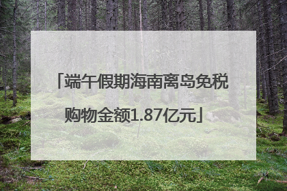 端午假期海南离岛免税购物金额1.87亿元