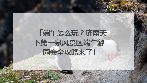 端午怎么玩？济南天下第一泉风景区端午游园会全攻略来了