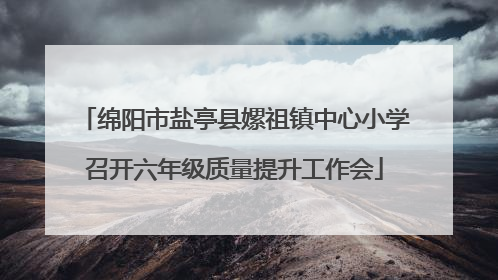 绵阳市盐亭县嫘祖镇中心小学召开六年级质量提升工作会