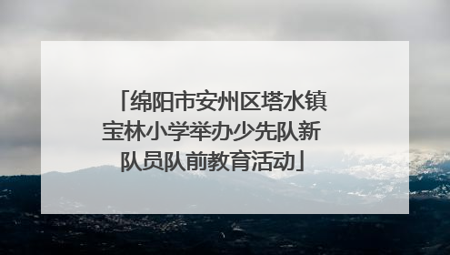 绵阳市安州区塔水镇宝林小学举办少先队新队员队前教育活动