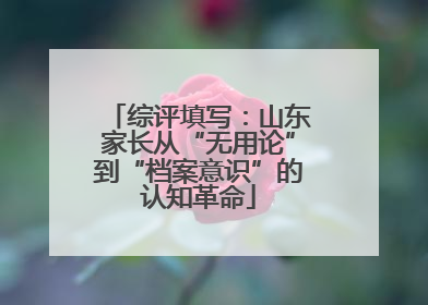 综评填写：山东家长从“无用论”到“档案意识”的认知革命