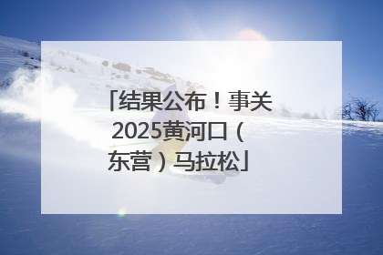 结果公布！事关2025黄河口（东营）马拉松