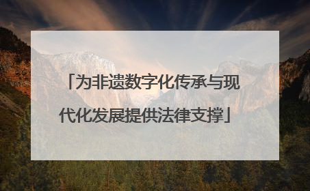 为非遗数字化传承与现代化发展提供法律支撑