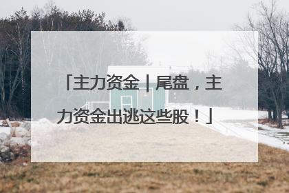 主力资金｜尾盘，主力资金出逃这些股！