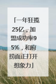 一年狂揽25亿，加盟成功率95%，和府捞面正打开想象力