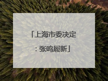 上海市委决定：张鸣履新