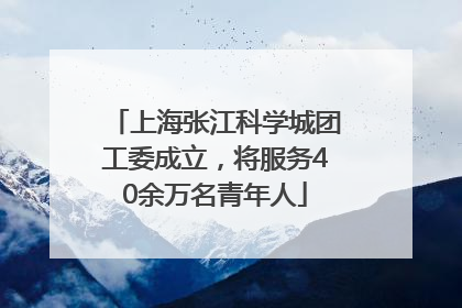 上海张江科学城团工委成立，将服务40余万名青年人