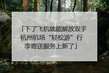 下了飞机就能解放双手 杭州机场“轻松游”行李寄送服务上新了