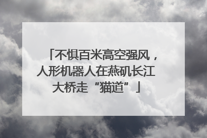 不惧百米高空强风，人形机器人在燕矶长江大桥走“猫道”