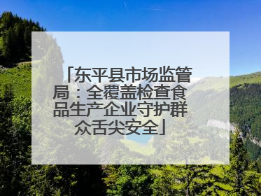 东平县市场监管局：全覆盖检查食品生产企业守护群众舌尖安全