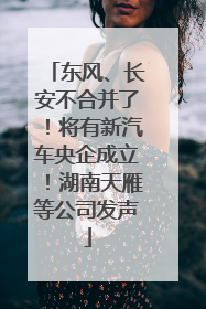 东风、长安不合并了！将有新汽车央企成立！湖南天雁等公司发声
