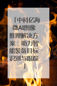 中科亿海微AI图像推理解决方案：助力智能装备目标识别与跟踪