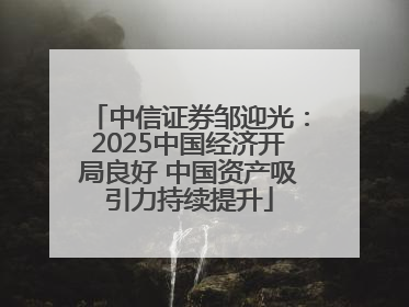中信证券邹迎光：2025中国经济开局良好 中国资产吸引力持续提升