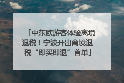 中东欧游客体验离境退税！宁波开出离境退税“即买即退”首单