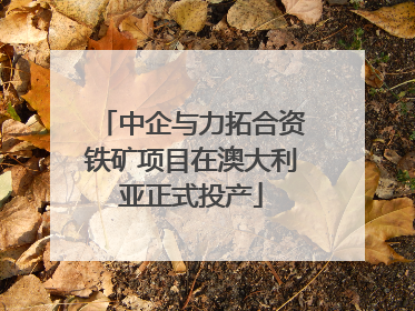 中企与力拓合资铁矿项目在澳大利亚正式投产