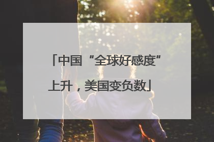 中国“全球好感度”上升，美国变负数