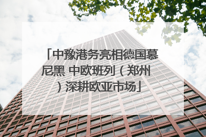 中豫港务亮相德国慕尼黑 中欧班列（郑州）深耕欧亚市场