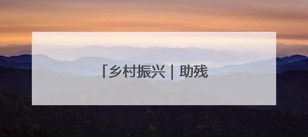 乡村振兴｜助残捐赠 用心关怀