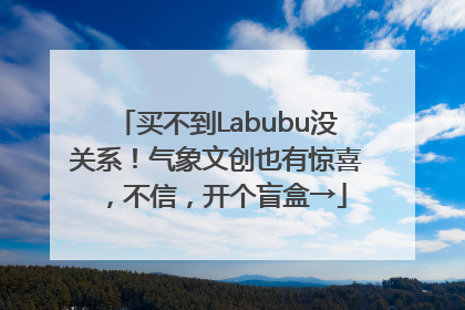 买不到Labubu没关系！气象文创也有惊喜，不信，开个盲盒→