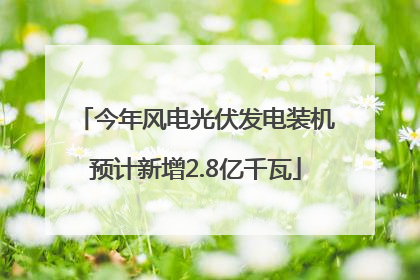 今年风电光伏发电装机预计新增2.8亿千瓦