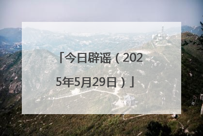 今日辟谣（2025年5月29日）