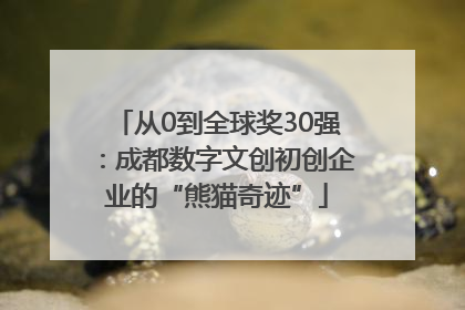 从0到全球奖30强：成都数字文创初创企业的“熊猫奇迹”