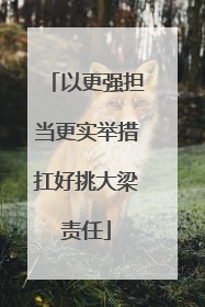 以更强担当更实举措扛好挑大梁责任