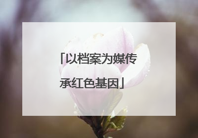 以档案为媒传承红色基因