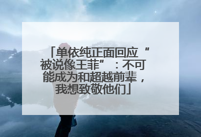 单依纯正面回应“被说像王菲”：不可能成为和超越前辈，我想致敬他们
